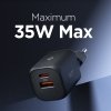 Ładowarka Sieciowa Spigen 35W 2-Porty USB-C + ASB-A Czarna